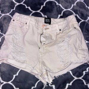 Really cute cream colored jean shorts.